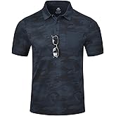 MoFiz Men's Camo Polo Golf Shirt Hiking Dry Fit Short Sleeve T-Shirts Pique Collared Polo Jersey
