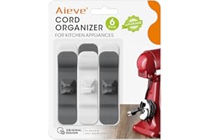 Aieve Cord Organizer for Appliances, 6 Pack Kitchen Appliance Cord Organizer, Appliance Cord Wrapper Cord Holder Stick on