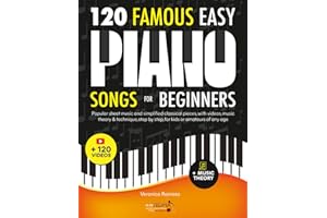 120 Famous Easy Piano Songs for Beginners: Popular Sheet Music and Simplified Classical Pieces, With Videos, Music Theory & T