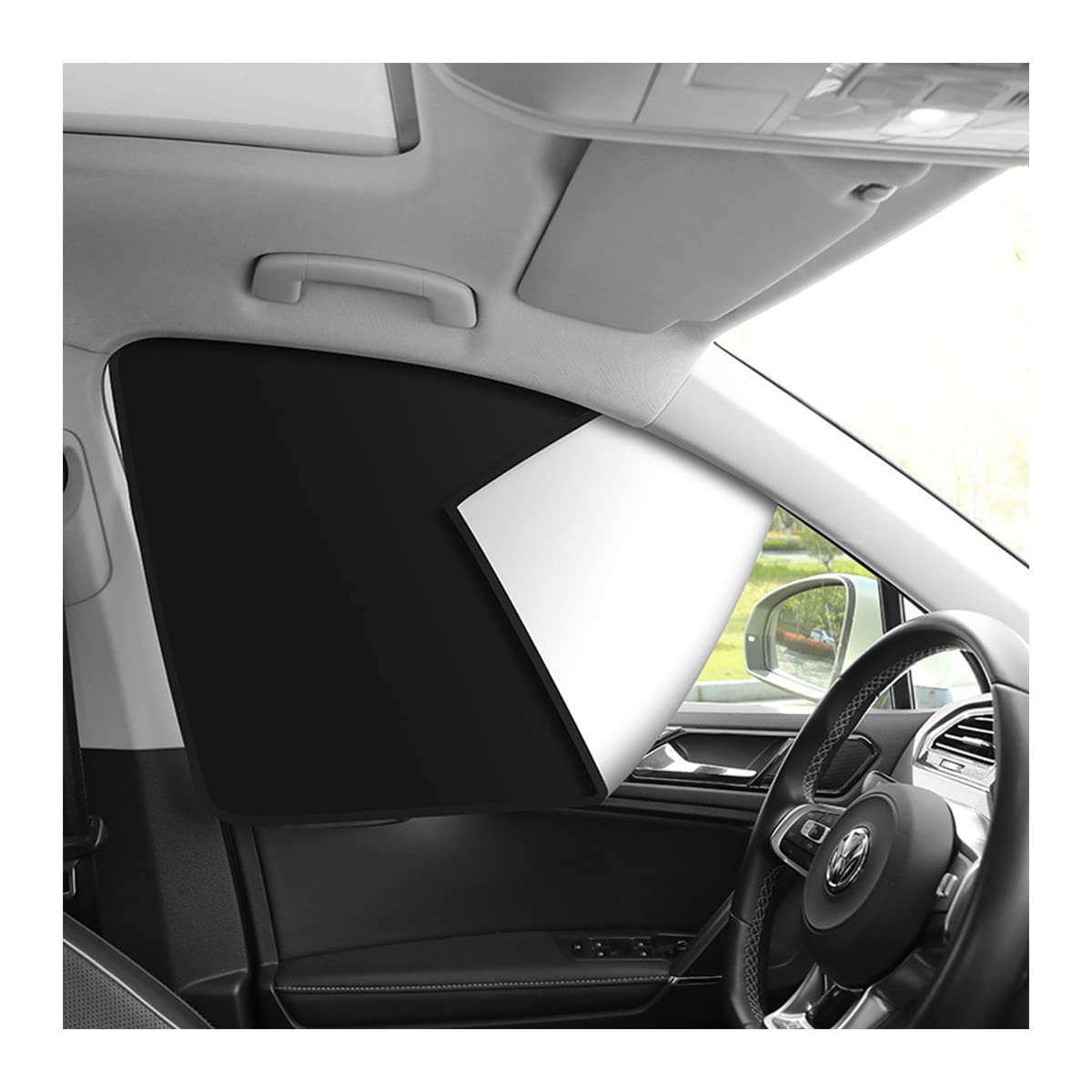 Photo 1 of Ziciner Car Window Sun Shade?Only for Metal Frame?, 2 Pcs Auto Side Front Magnetic Windshield Curtains, Sun Heat Blocker and UV Rays Protector, Universal Window Covers for Car (Silver-Front Window)