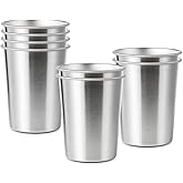 YOLCAR 8 Pack 6 oz Stainless Steel Cups for Kids, BPA Free Healthy Metal Shatterproof Stackable Pint Drinking Cups
