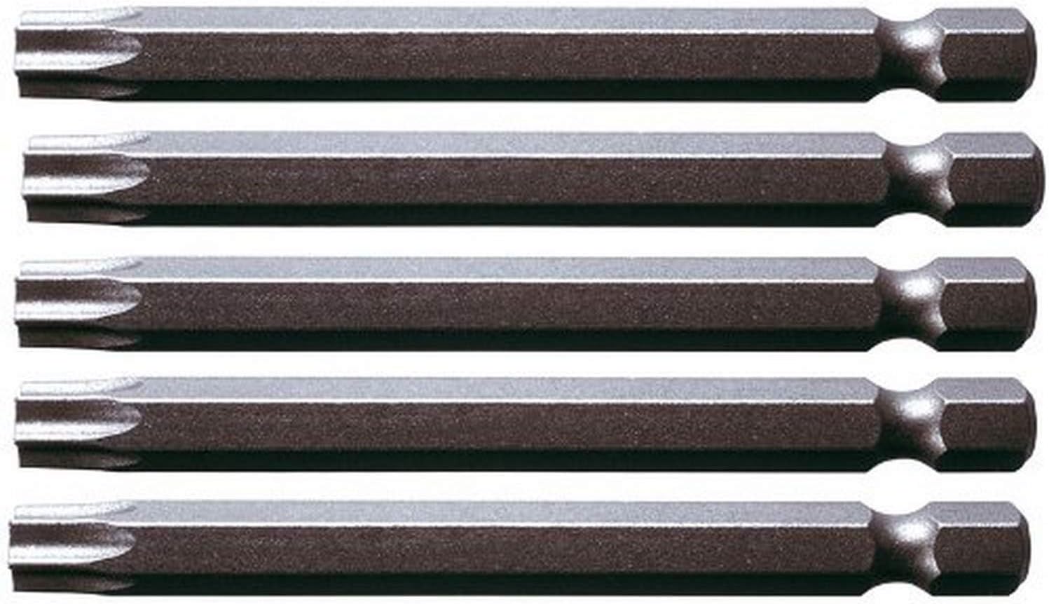 KS Tools 911.7756 75mm T30 1/4-inch Classic Bits Tx (5 Pieces), Silber, Variety pack