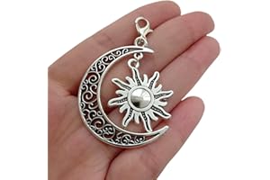 1pcs Hollow Moon Sun Clip on Charm, Crescent Zipper Pull, Moon Charm, Boho Jewelry