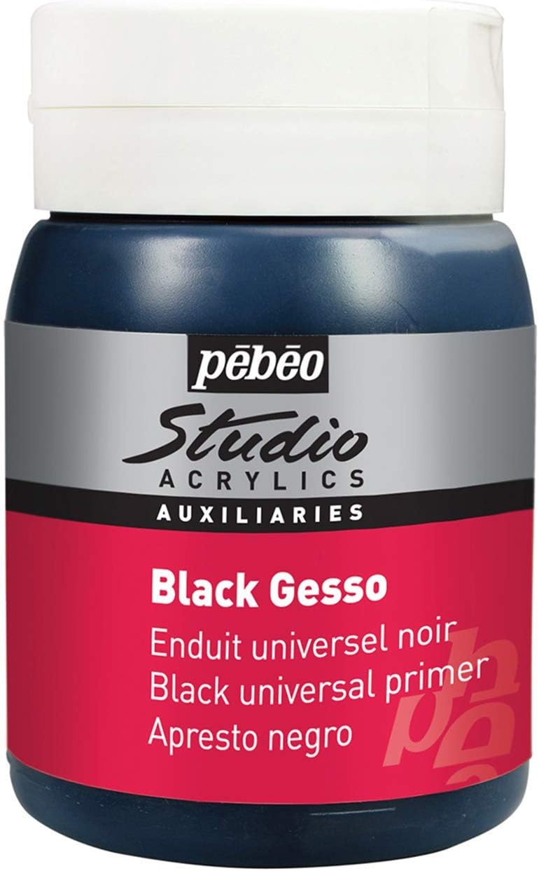 Pebeo Black Gesso Studio 500 ml APGSB5 524135 Multi-Surface Primer