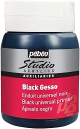 Pebeo Black Gesso Studio 500 ml APGSB5 524135 Multi-Surface Primer