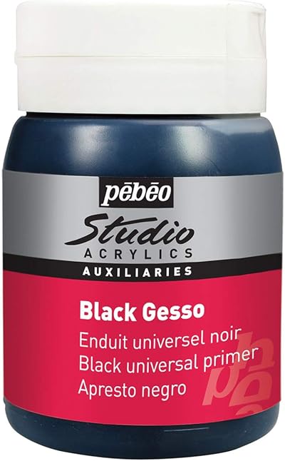 Pebeo Black Gesso Studio 500 ml APGSB5 524135 Multi-Surface Primer