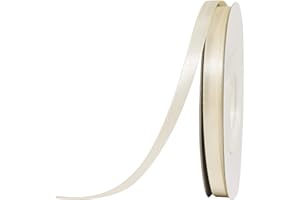 YAMA Ivory Double Face Satin Ribbon 1/4 Inch 25 Yards Ivory Cream Fabric Ribbon for Gift Wrapping Ribbons Decorations DIY Crafts Arts