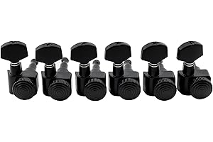 Musiclily Pro 6 inline 2-pins Full Metal Guitar Locking Tuners Guitar Tuning Pegs Keys Machine Heads Set for Fender Strat Tel