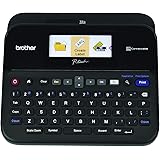 Brother P-touch Label Maker, PC-Connectable Labeler, PTD600, Color Display, High-Resolution PC Printing, Black, Black/gray