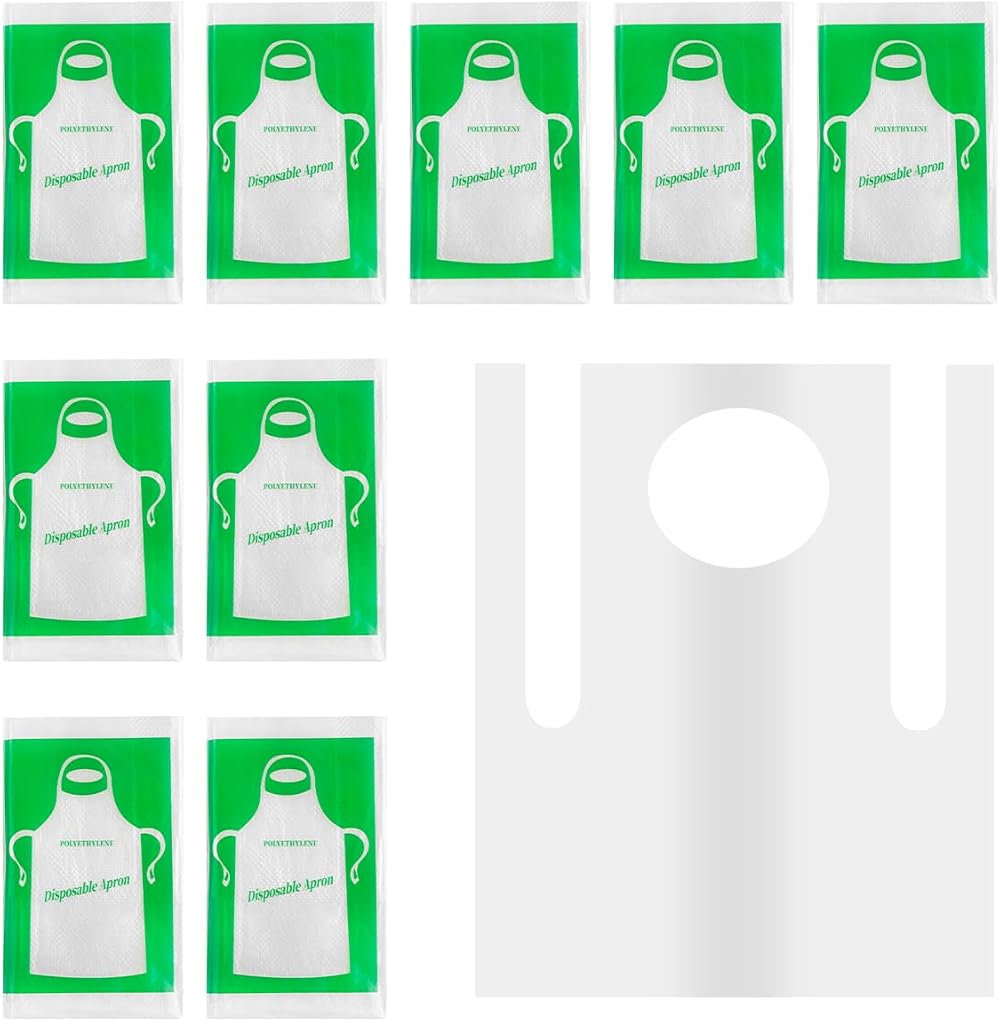 Thyonta 25PCS Thickened PE Plastic Aprons Greaseproof Disposable Catering Kids