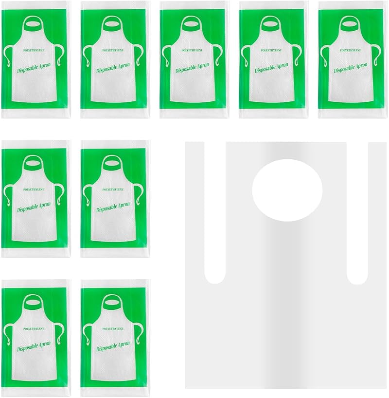 Thyonta 25PCS Thickened PE Plastic Aprons Greaseproof Disposable Catering Kids