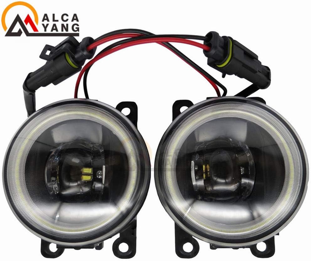 Mathenia Car Parts, Angel Eyes Fog Lamp Assembly Super Bright Fog Light For Renault Duster Megane Fluence Koleos Kangoo Thalia 2003-2015 Fog Lights - (Color: D0112)
