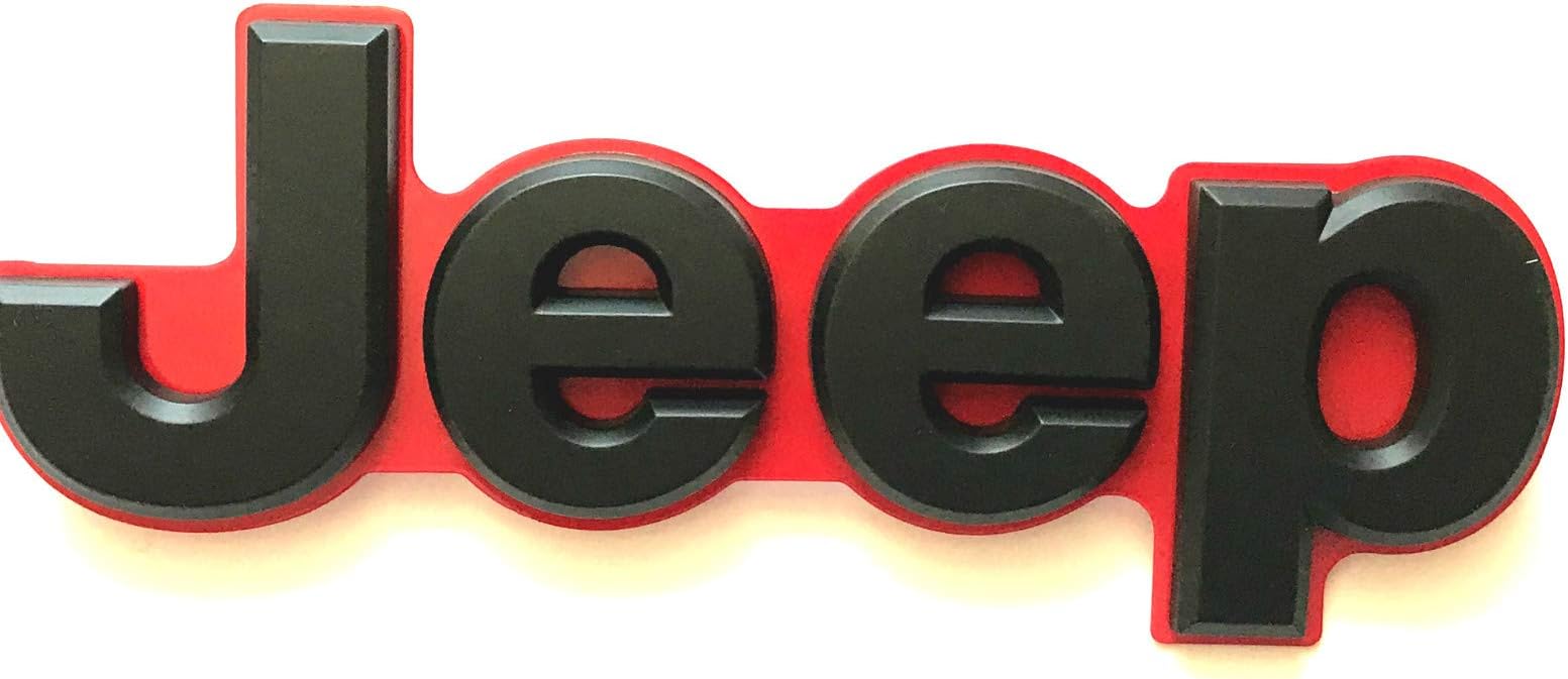 Lolosale Custom Front Hood Rear Trunk Tailgate Emblem For Grand Cherokee Badge Nameplate (Red Trunk)