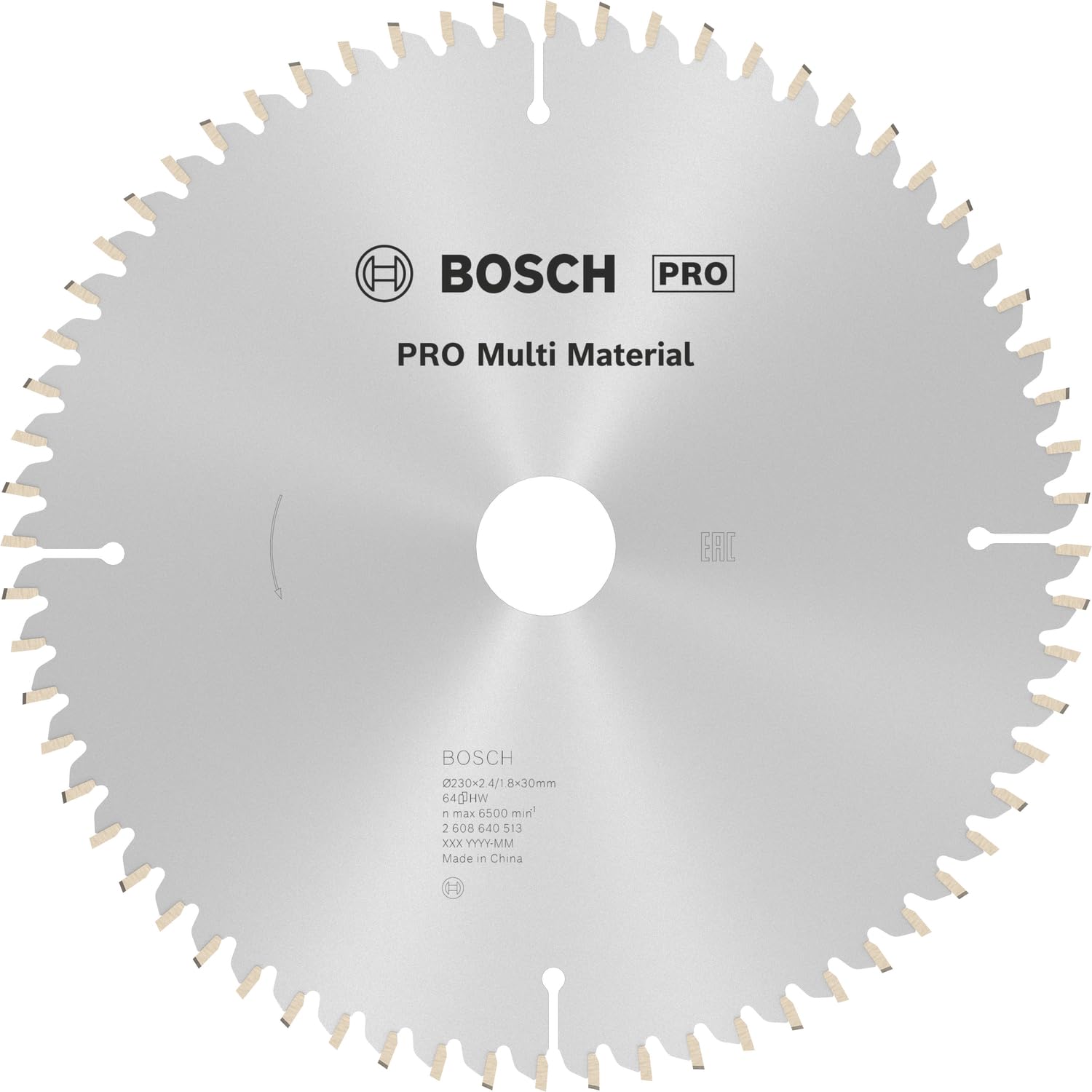 Bosch 1x PRO Multi Material Circular Saw Blade for Corded Hand-Held Saws (for Aluminium, Plastics, Ø mm, Professional Accessory Hand-Held Circular Saw)