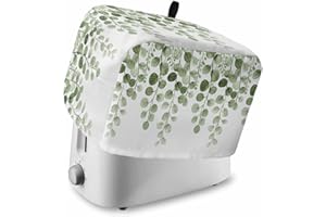 VERSOTILAHOME Sage Green Eucalyptus Leaves Toaster Cover 2 Slice, Spring Botanical Dustproof Bakeware Oven Protector with Top Hook, Country Waterproof Small Kitchen Appliance Toasters Dust Cover, 11"x6"x8"