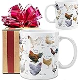 VLUG Breeds of Chickens Mug Gifts for Chicken Lover Women, Chicken Mom Gifts, Mothers Day Gift, Chicken Mug Gifts for Chicken Owners, Chicken Themed Gifts for Girls Women, Farmhouse Mug Birthday Gift