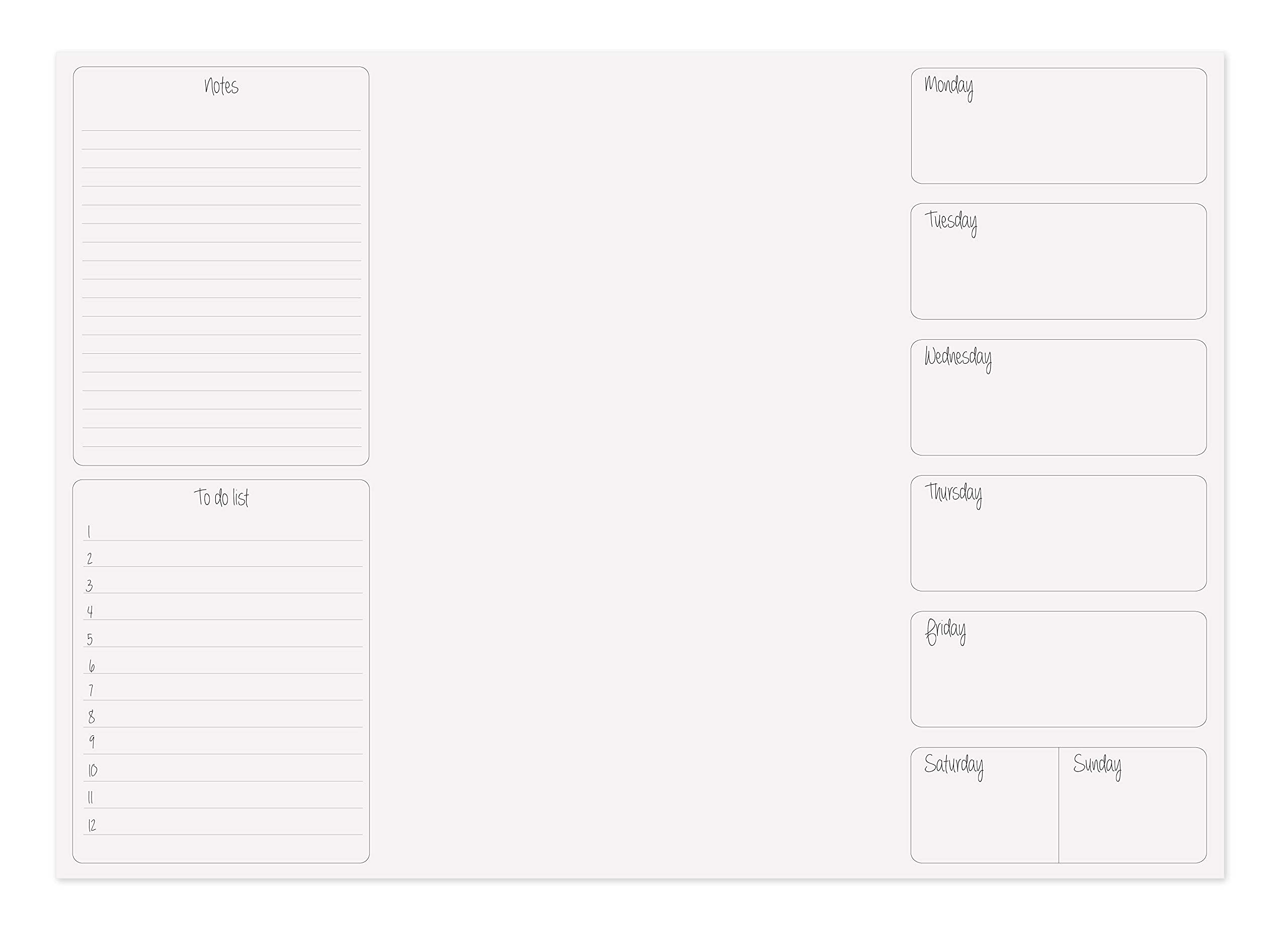 The Worcestershire Stationery Company A3 Days of The Week Desk Pad, White