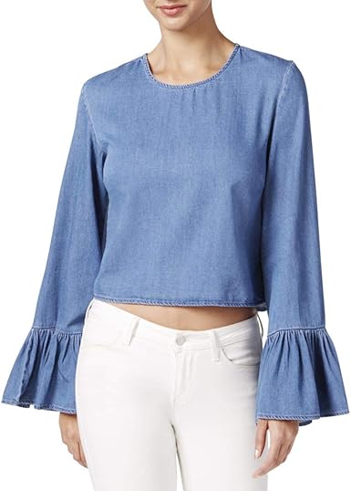 bell sleeve denim top