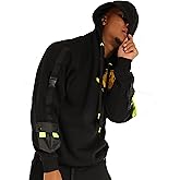 SCREENSHOT Mens Urban Premium Fleece Hoodie - NYC Streetwear Fashion Embroidery Patch Gel Print Hooded Sweatshirt