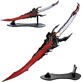 COSWOR 23.8" All Metal Stainless Steel Anime Kamish's Wrath Sword Sung Jingwoo with Display Stand for Collection, Cosplay Black