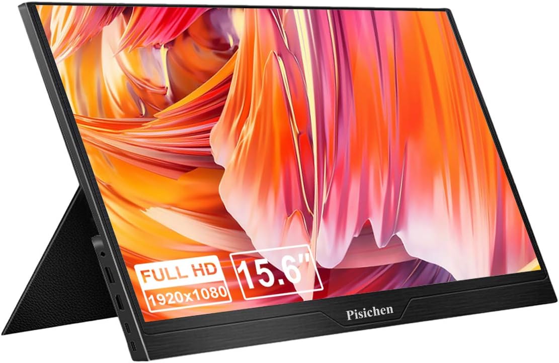Pisichen 15.6 Inch Portable Monitor Full HD 1920×1080 IPS Screen with ...