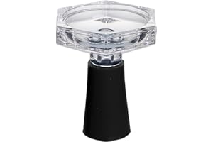 AGSDGAWD Hookah Bowl Premium Hexagonal Glass Phunnel Shisha Bowl Compatible with Heat Management Systems High-Temperature Resistant Replacement Bowl for Enhanced Shisha Experience (Color : Black)