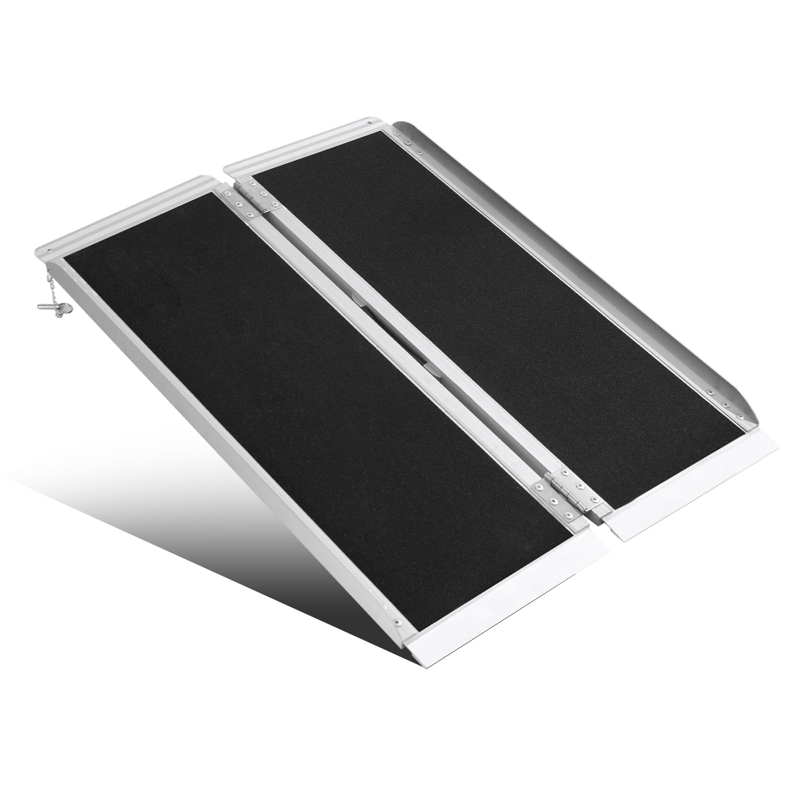 Photo 1 of 5FT Portable Wheelchair Ramp Anti-Slip Aluminum Folding Portable Ramp 800LBS Capacity Folding Non-Slip Aluminum Handicap Ramp, for Home Steps, Stairs, Doorways, Car, Curbs