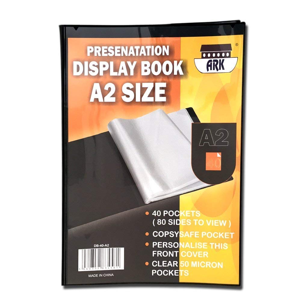 A2 Black Presentation Display Book by Ark (40 Pockets A2 (Single)))
