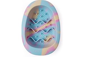 CHEWFFON Interactive Dog&Cat Lick Mat Bowls, BPA-Free Silicone Dog Slow Feeder Bowl with Suction Cups, Non Slip Food Bowl for Dogs and Cats, Reduces Boredom and Anxiety, Dishwasher Safe, Rainbow Small