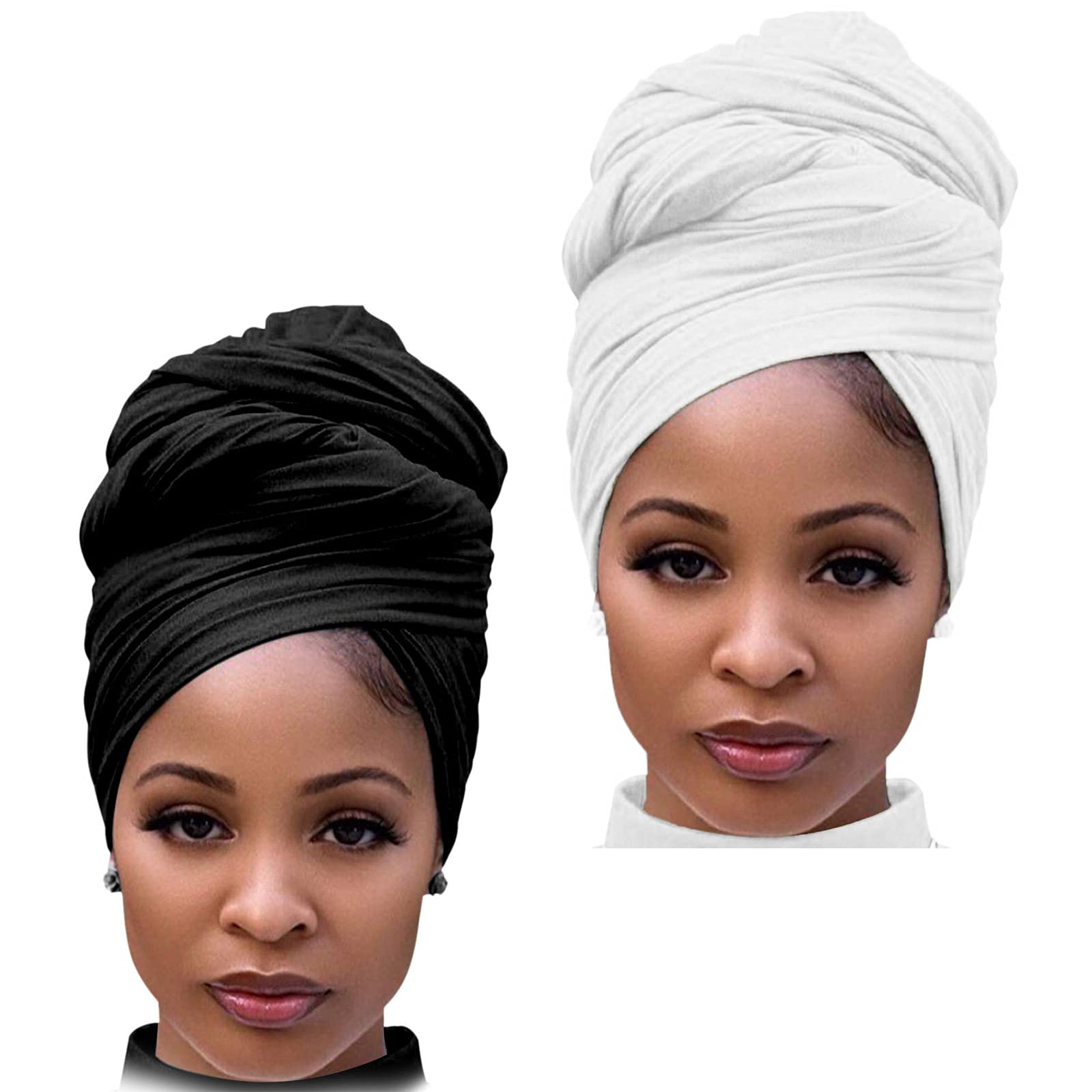 DRESHOW Hair Wrap for Black Women with Natural Hair Large Stretch Soft Edge Scarves for Braids Dreadlocks