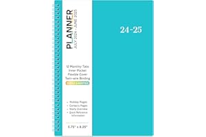 VONDAFE 2024-2025 Planner - Planner 2024-2025 July 2024 - June 2025, 2024-2025 Planner Weekly and Monthly with Tabs, 2024-2025 Calendar with Flexible Cover, A5 Thick Paper, Twin-Wire Binding, Aqua Green