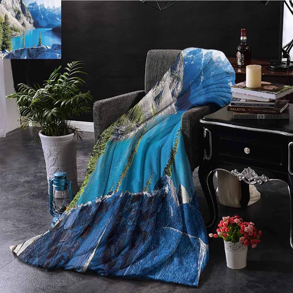 GGACEN Blanket - indoor/outdoor Moraine Lake Banff National Park Canada Mountains Pines Valley of the Ten Peaks Super Soft Light Weight Cozy Warm Plush Hypoallergenic 70"x90" Inch