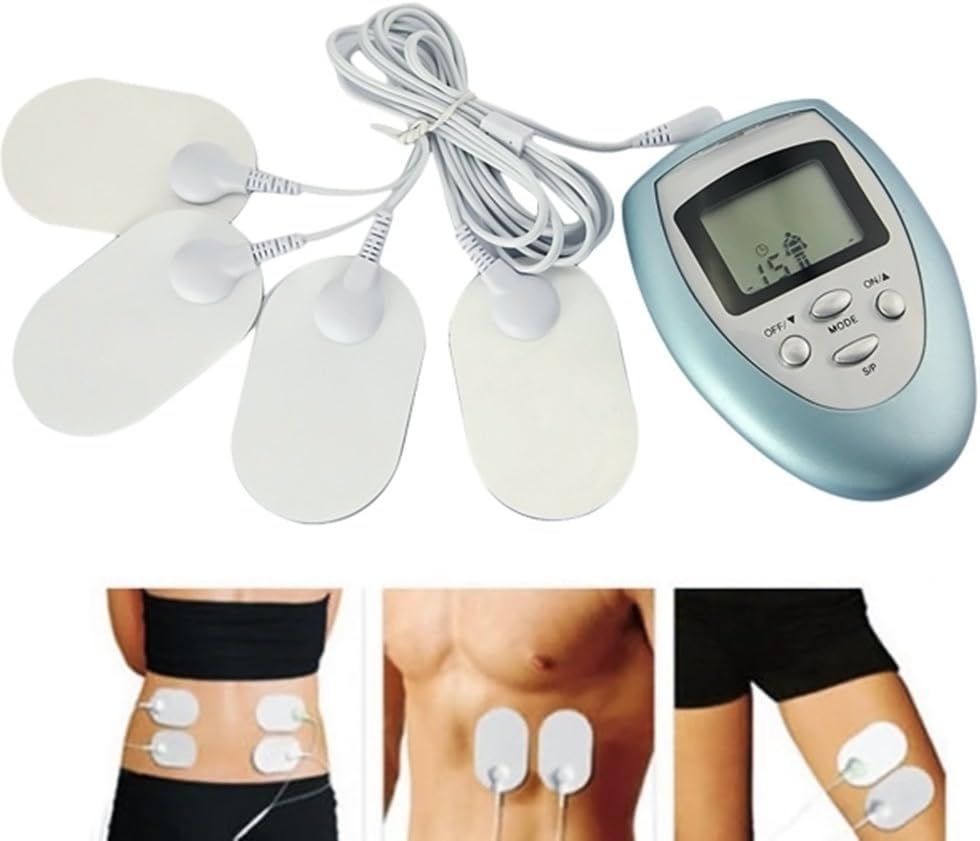 CareforYou® Full Body Massager Slimming Massage Electric Slim Pulse Muscle Relax 4 Pads Electronic Pulse Burn Fat Burner Slimming Massager