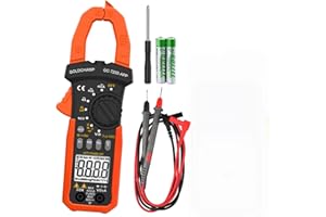 Digital Multimeter Amp Clamp Meter 6000 Counts Auto Ranging with DC/AC Voltage, DC/AC Current, Capacitor, Resistance, Tempera