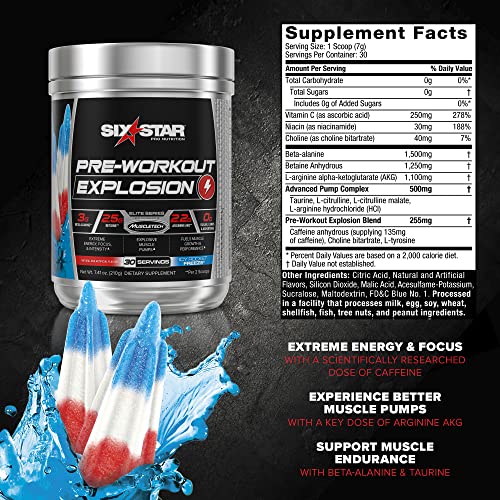 Pre Workout Six Star PreWorkout Explosion Pre Workout Powder for