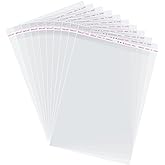 Morepack Self Sealing Cellophane Bags,6x9 Inches 200 Pcs Clear Cookie Bags Resealable Cellophane Bag for Packaging Cookies, F