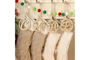 Glittering Letters Personalized Christmas Ornaments - Custom Christmas Ornament in Wood, 4 Inch Initial for Xmas Tree, Perfec