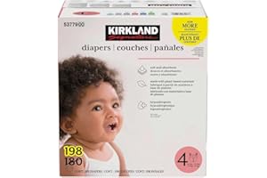 Kirkland Signature Diapers, Size 4 (22-37 Pounds), 198 Count