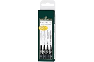 Faber-Castell Pitt Artist Pen 167115 India Ink Pens Pack of 4 M F S XS Black