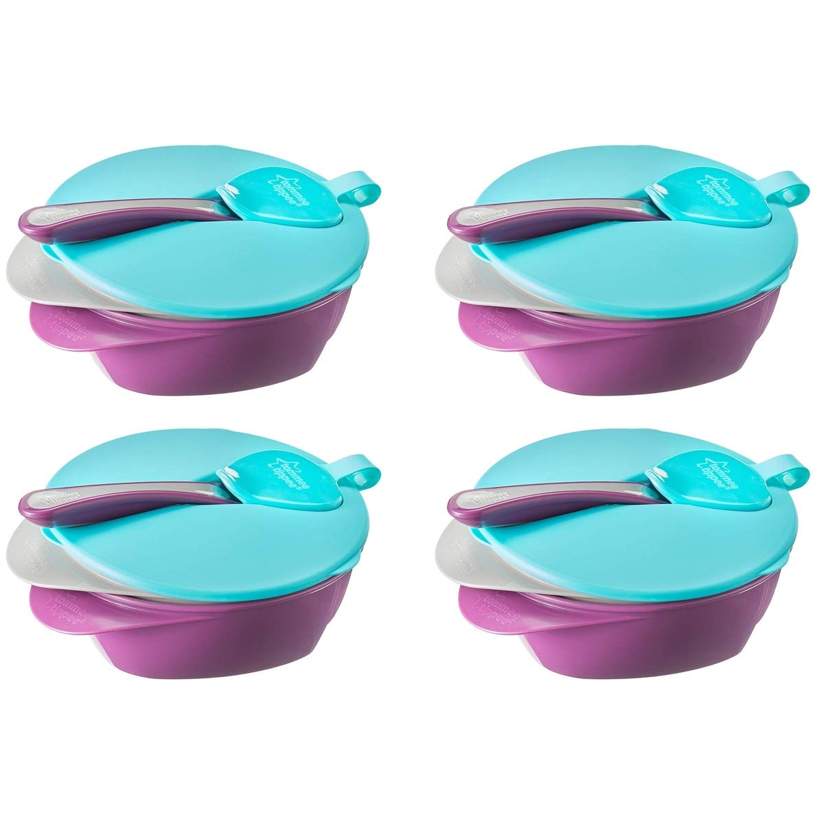 Tommee Tippee Explora Set of 8 Easy Scoop Feeding Bowl Lid and Spoon