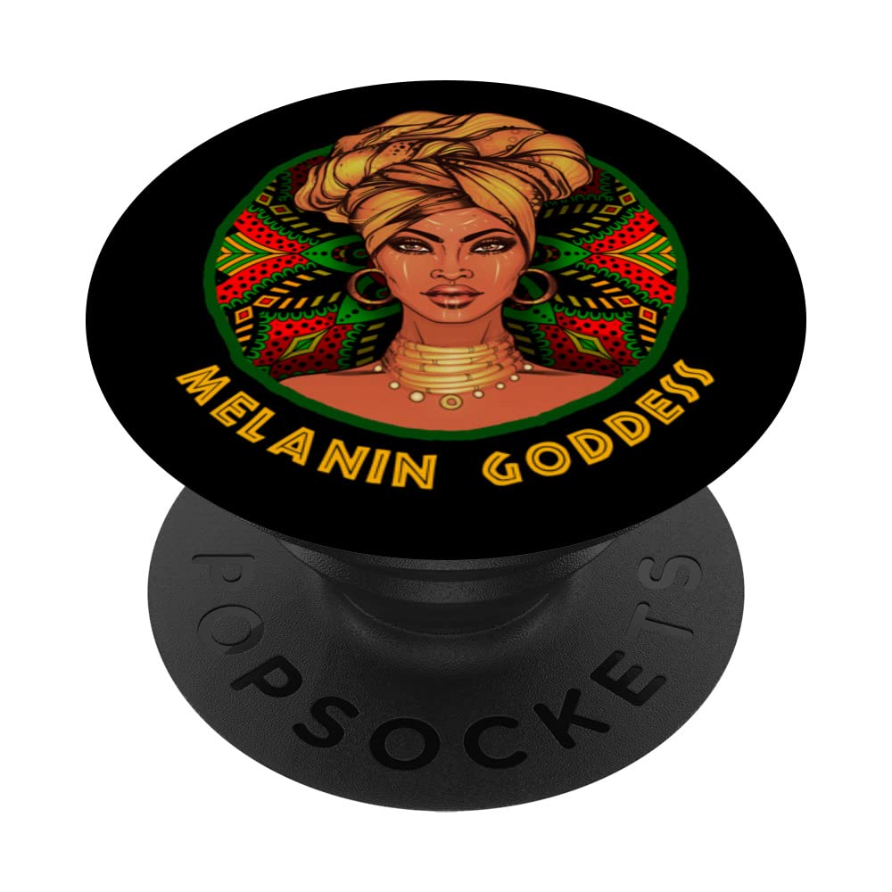 Melanin Goddess Black Girl Magic Merch African Heritage PopSockets Swappable PopGrip