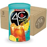 4C Powdered Drink Mix Cannisters, Decaffeinated Iced Tea 3 Pack, 20 Quarts, Family Sized Cannister, Thirst Quenching &amp; Refreshing Flavors