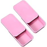 2 Pack Dental Floss Holder Refillable Portable Floss Pick Holder Container Travel Floss Picks Case Dental Floss Dispenser Toothpick Holder Glide Travel Floss Box for Travel Dates Dinners Hotels Pink