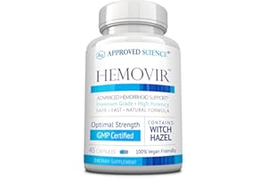 Approved Science Hemovir - Hemorrhoid Support Supplement - Witch Hazel, Horse Chestnut - 45 Capsules - 1 Bottle - Vegan