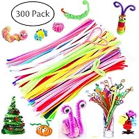 300 Pcs Pipe Cleaners - Craft Supplies Chenille Stem by BellaBetty (6 mm x 12 Inch, Assorted Colors)