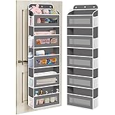 KYEVIS Over The Door Organizer, 5 Shelves Closet Door Hanging Storage and Organizer with 10 Mesh Pockets, Nursery Closet Organizer, Baby Essentials, Stuffed Animal Storage