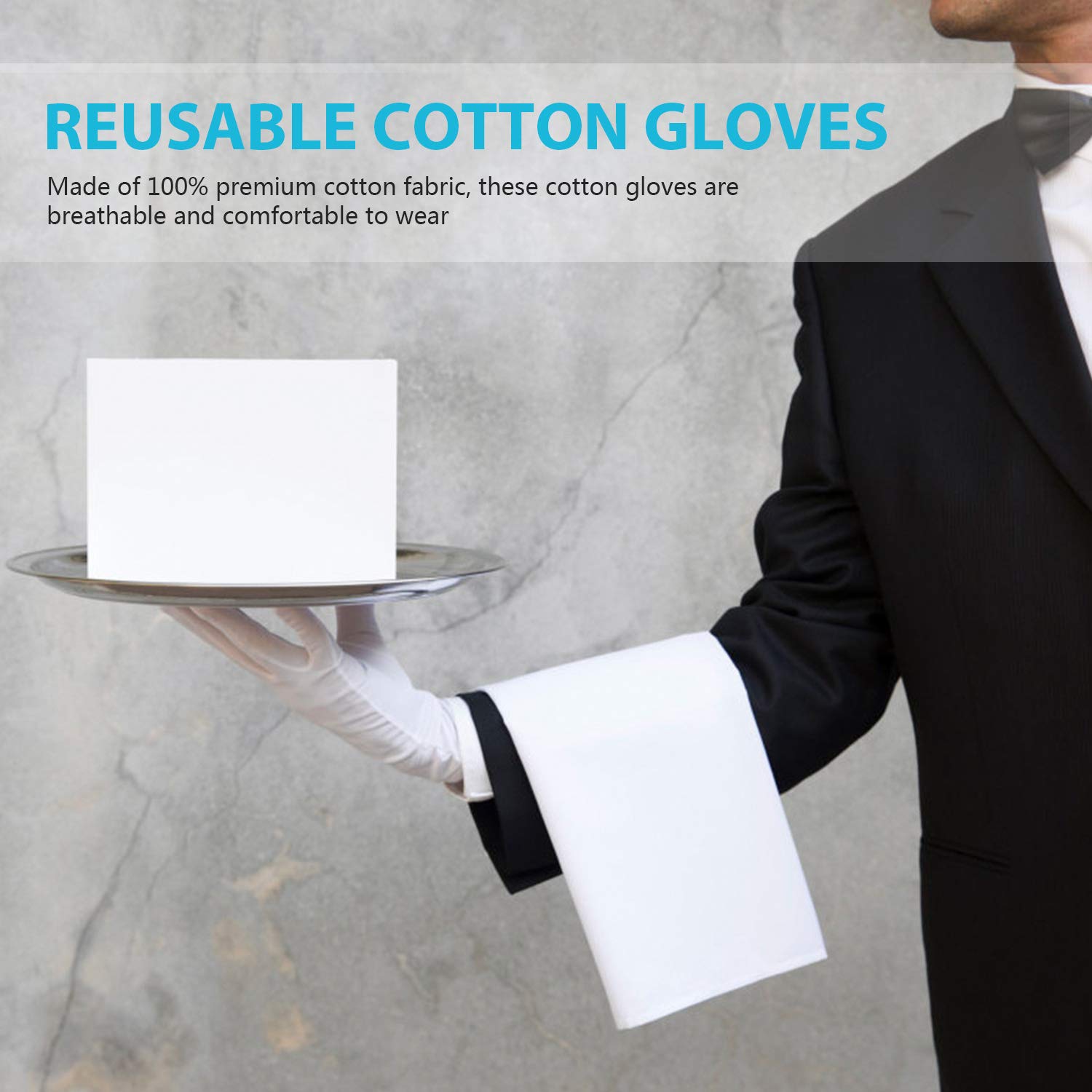 comfykare 100% Cotton Gloves for Dry Hands, (3 Pairs, Medium Size) White Gloves, Moisturizing Gloves Overnight Healing and Beauty, Jewelry Inspection, Washable Work Gloves, 9.5 Inches in Length: Beauty