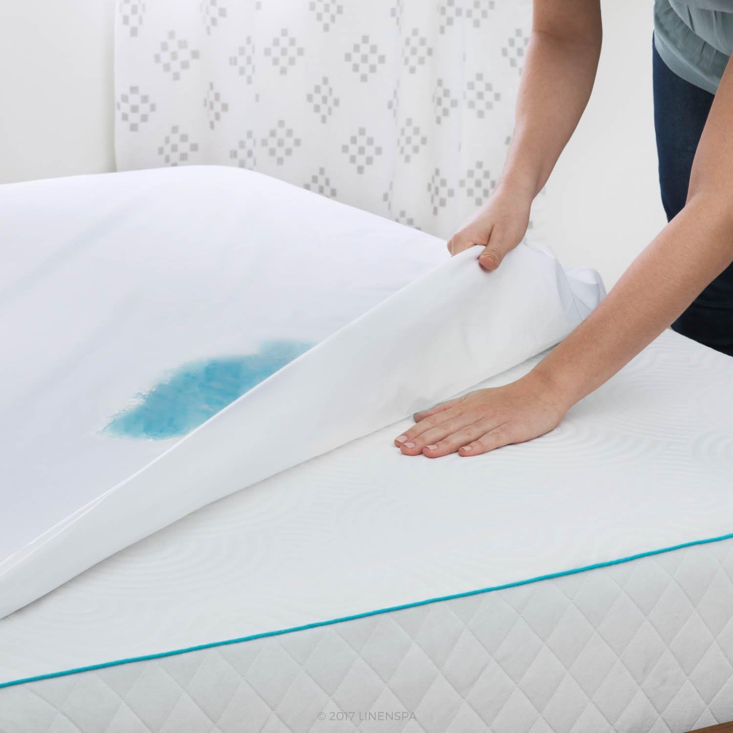 LINENSPA Premium Smooth Fabric Mattress Protector-100% Waterproof-Hypoallergenic-Vinyl Free Protector, Twin, White: Home & Kitchen