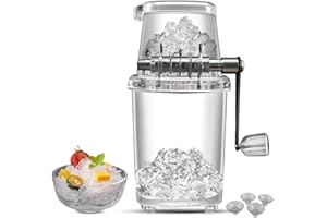 SGAYYDS Hand Ice Crusher for Home Use with Stainl Steel Bs and Suction Base Manual Hand Crank Ice Breaker BPA Transparent Por