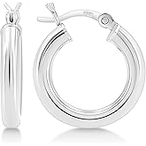Kezef 3mm 925 Sterling Silver Hoop Earrings for Women| Hypoallergenic Lightweight
